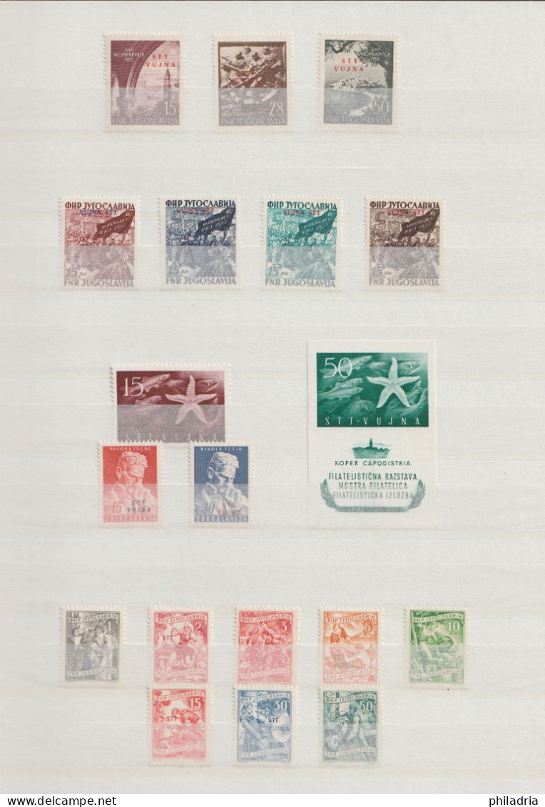 Triest B / VUJA, 1948/54, Complete MNH Collection, Very Good, Far Above Average Quality, Including Tax, Red Cross Stamps - Neufs