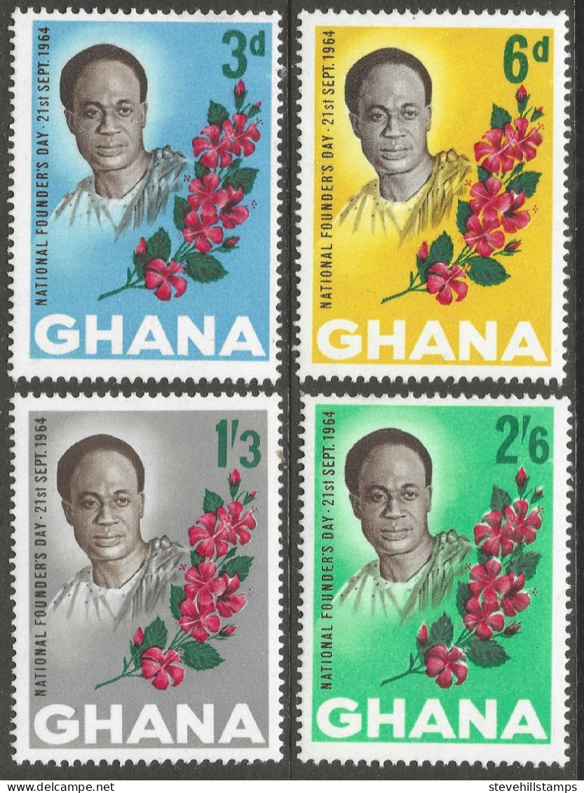 Ghana. 1964 Founders Day. MH Complete Set. SG 343-346 - Ghana (1957-...)