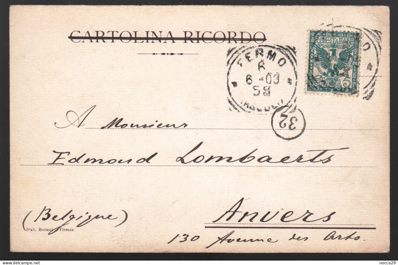 FERMO - ASCOLI PICENO 1903 - CONVITTO UMBERTO 1°- 40° ANNIVERSARIO DALLA FONDAZIONE - CON PANORAMA E BERSAGLIERI - Fermo