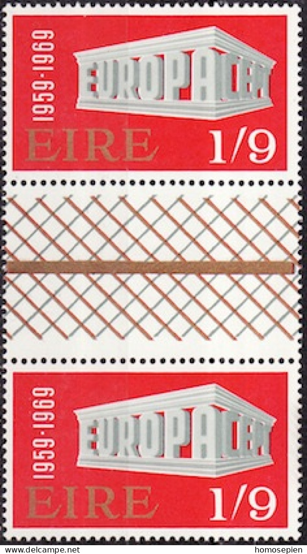 Irlande - Ireland - Irland 1969 Y&T N°IP232 à 233 - Michel N°ZW230 à ZW231 ***- EUROPA - Interpanneau - Neufs