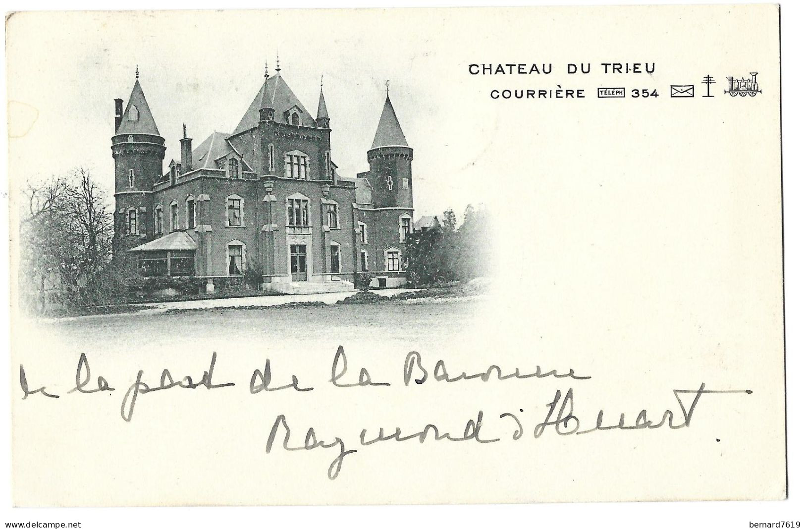 Belgique -  Courriere - Chateau  Du  Trieu   - Carte Ecrite Par  La Baronne - Assesse