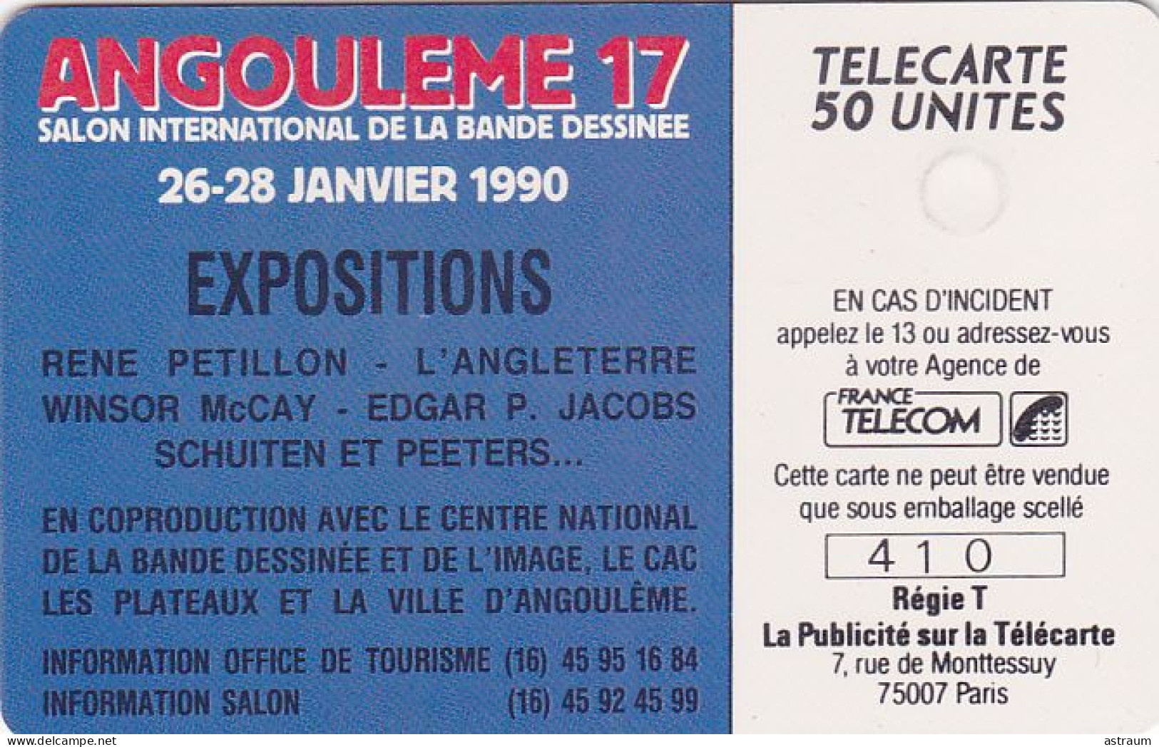 Telecarte Privée D189 NEUVE - Angouleme 17 Festival BD - 1000 Ex - Gem - 50 Un - - Phonecards: Private Use