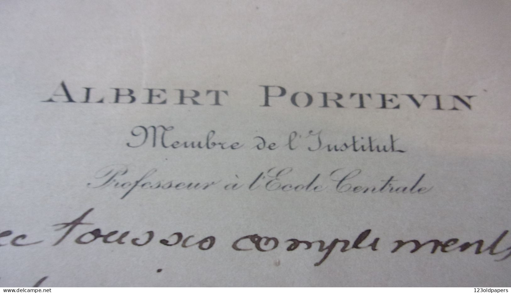 CDV  ALBERT PORTEVIN  Professeur à L'Ecole Centrale Des Arts Et Manufactures - Inventors & Scientists