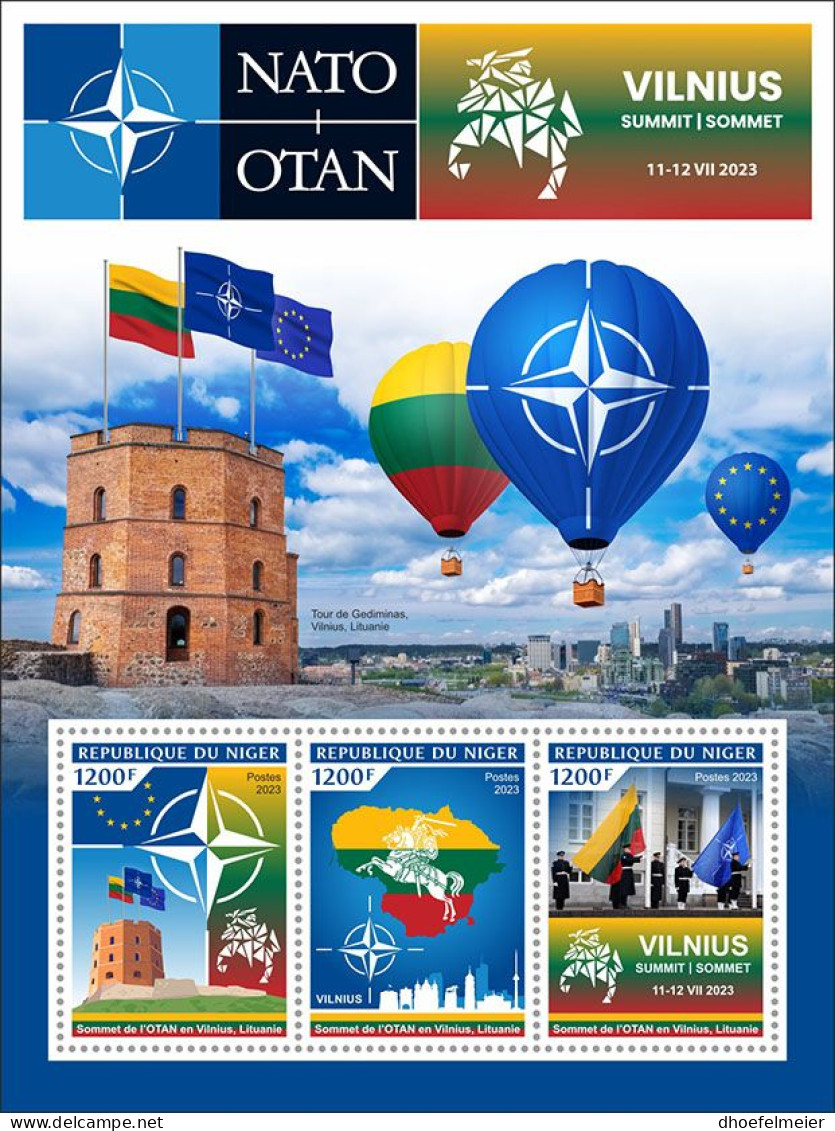 NIGER 2023 MNH NATO Summit Vilnius NATO-Gipfel M/S – IMPERFORATED – DHQ2347 - NAVO