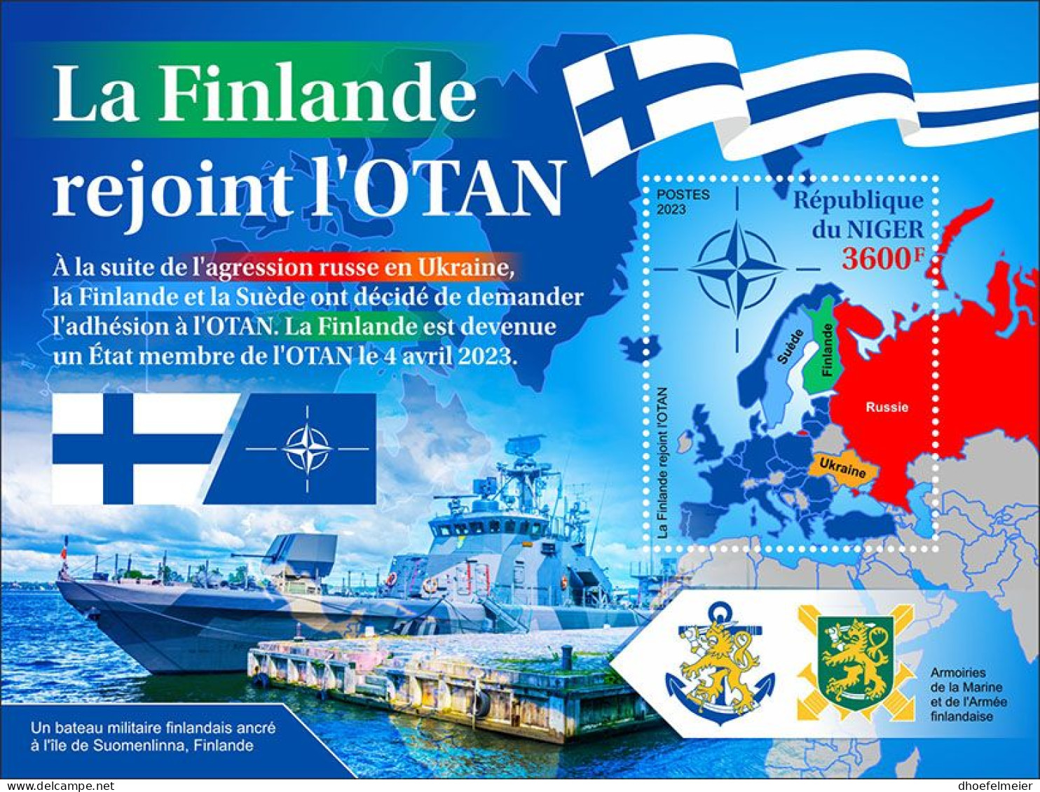 NIGER 2023 MNH Finland Joins NATO Mitgliedschaft S/S – IMPERFORATED – DHQ2347 - NATO