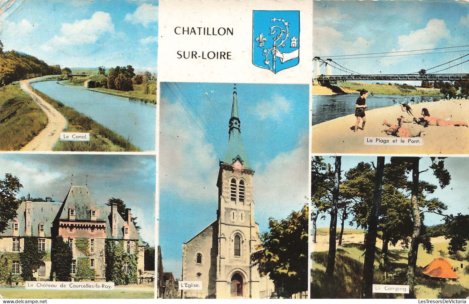 FRANCE - Chatillon Sur Loire - Le Canal - Le Château De Courcelles Le Roy - L'Eglise - Carte Postale - Chatillon Sur Loire