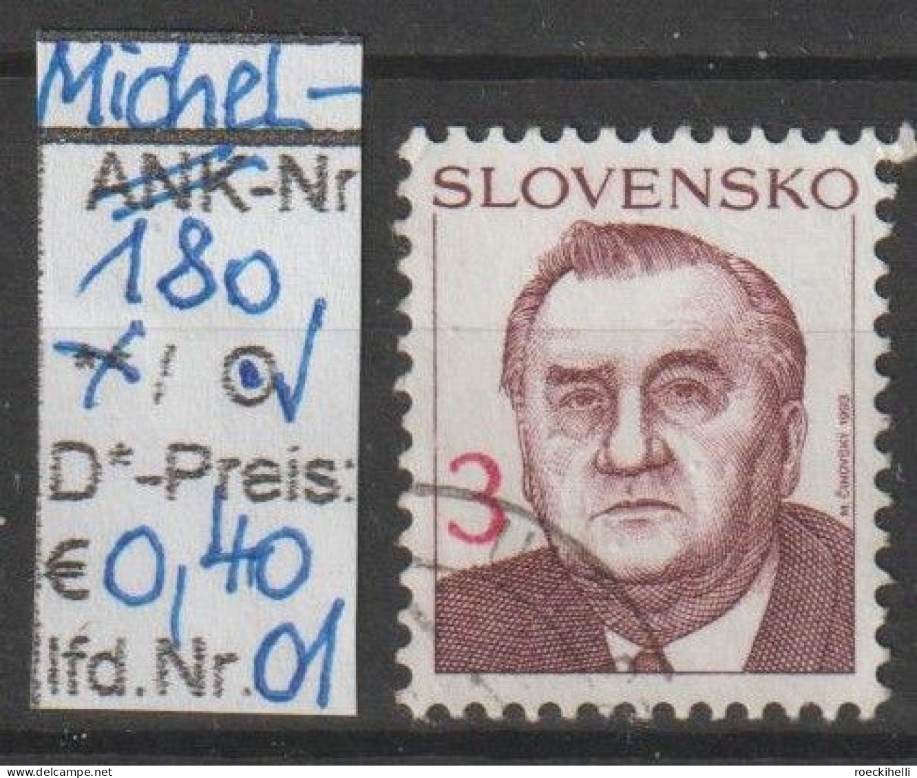 1993 - SLOWAKEI - FM/DM "Michal Kovac"  3 Sk Mehrf. - O  Gestempelt - S.Scan (180o 01-03 Slowakei) - Gebruikt