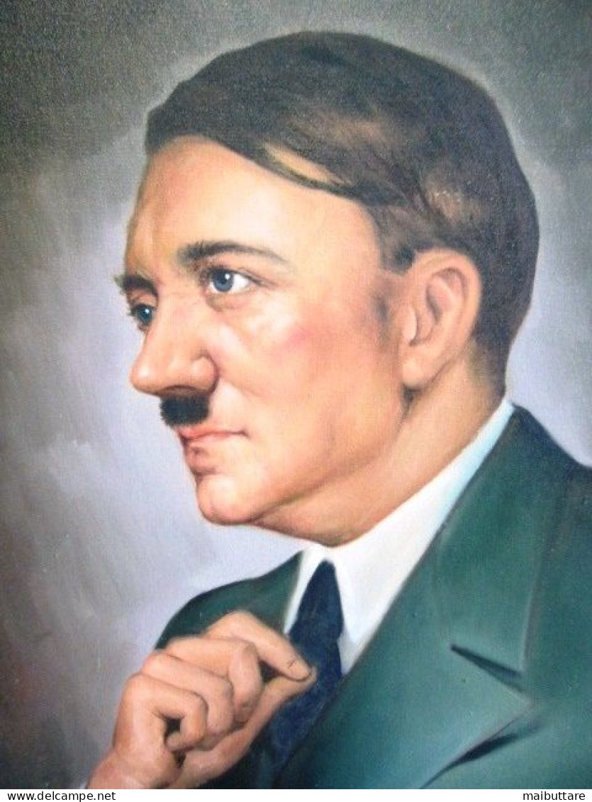 Quadro Raffigurante PROFILO DI HITLER. TECNICA OLIO SU TELA - Oils