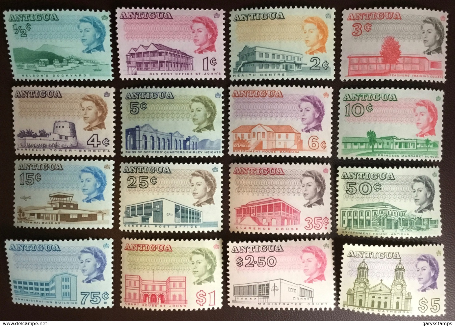 Antigua 1966 Definitives Perf 11.5 Set Of 16 MNH - 1960-1981 Autonomie Interne