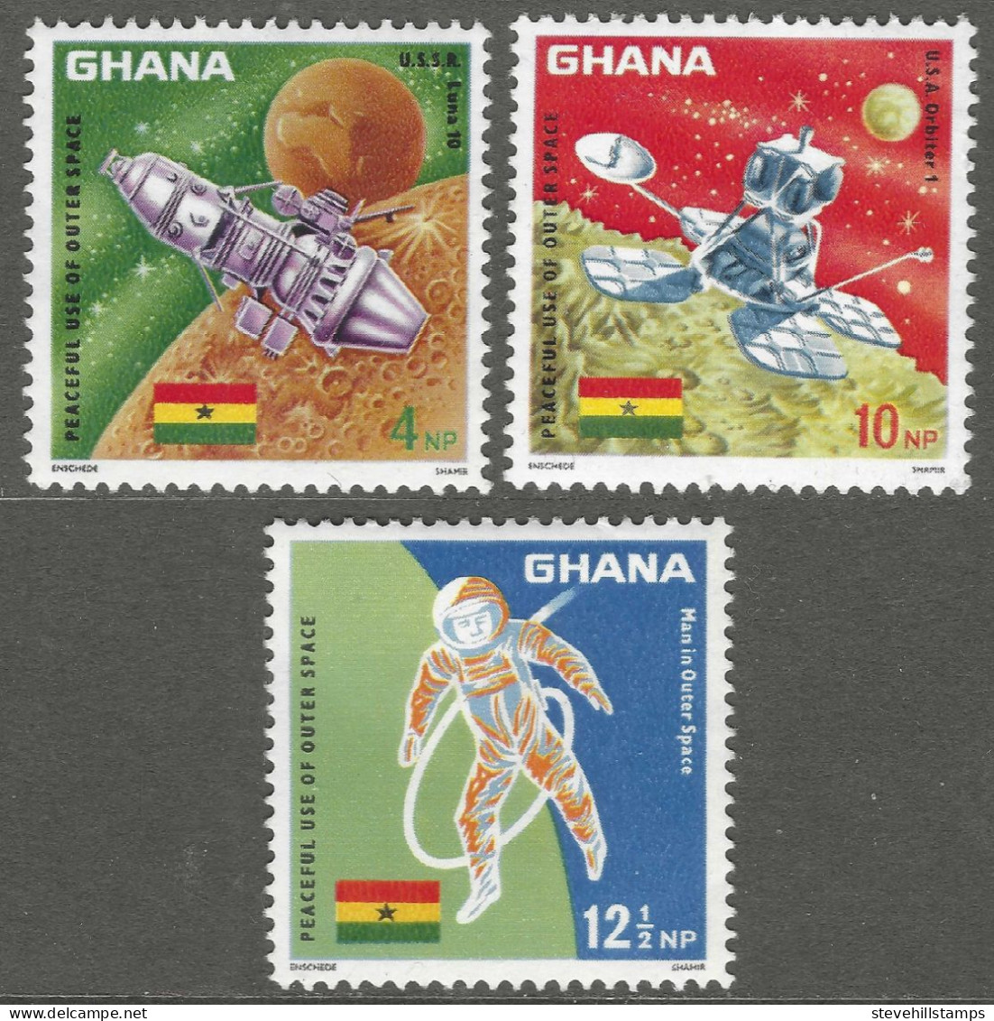 Ghana. 1967 Peaceful Use Of Outer Space. MH Complete Set. SG 479-481 - Ghana (1957-...)