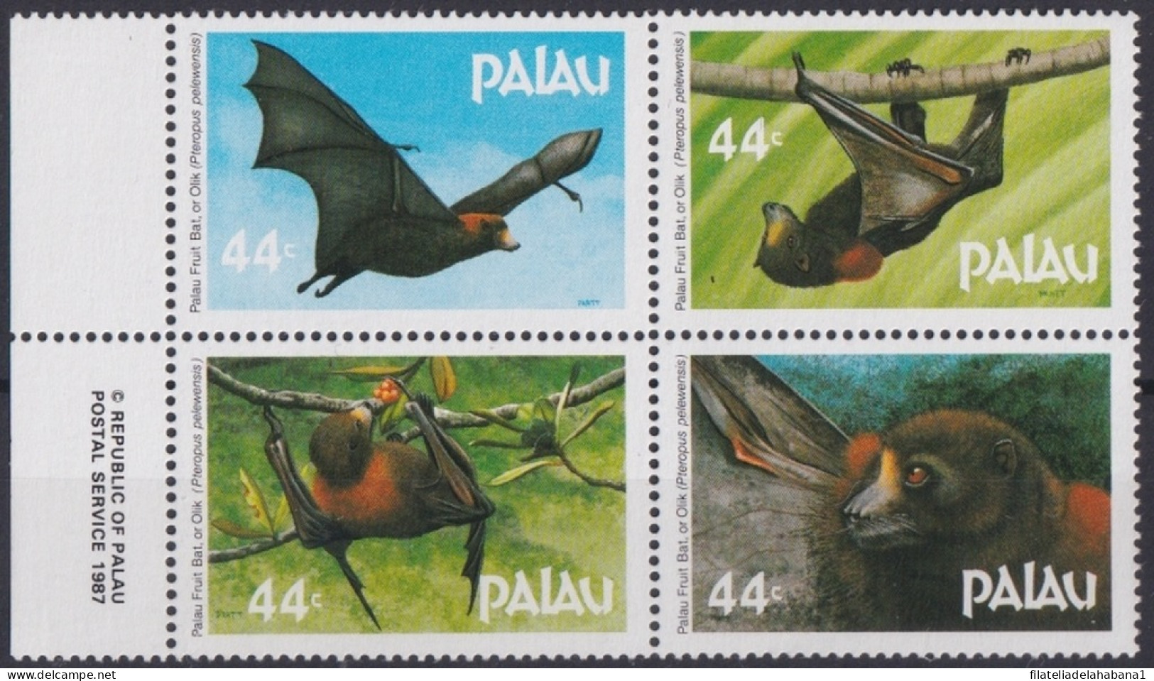 F-EX42028 PALAU MNH 1987 WILDLIFE BATS MURCIELAGOS - Murciélagos