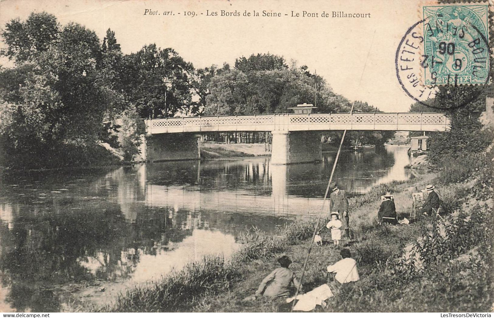 FRANCE - Boulogne Billancourt Les Bords De La Seine - Le Pont De Billancourt - Pêcheurs - Animé - Carte Postale Ancienne - Boulogne Billancourt