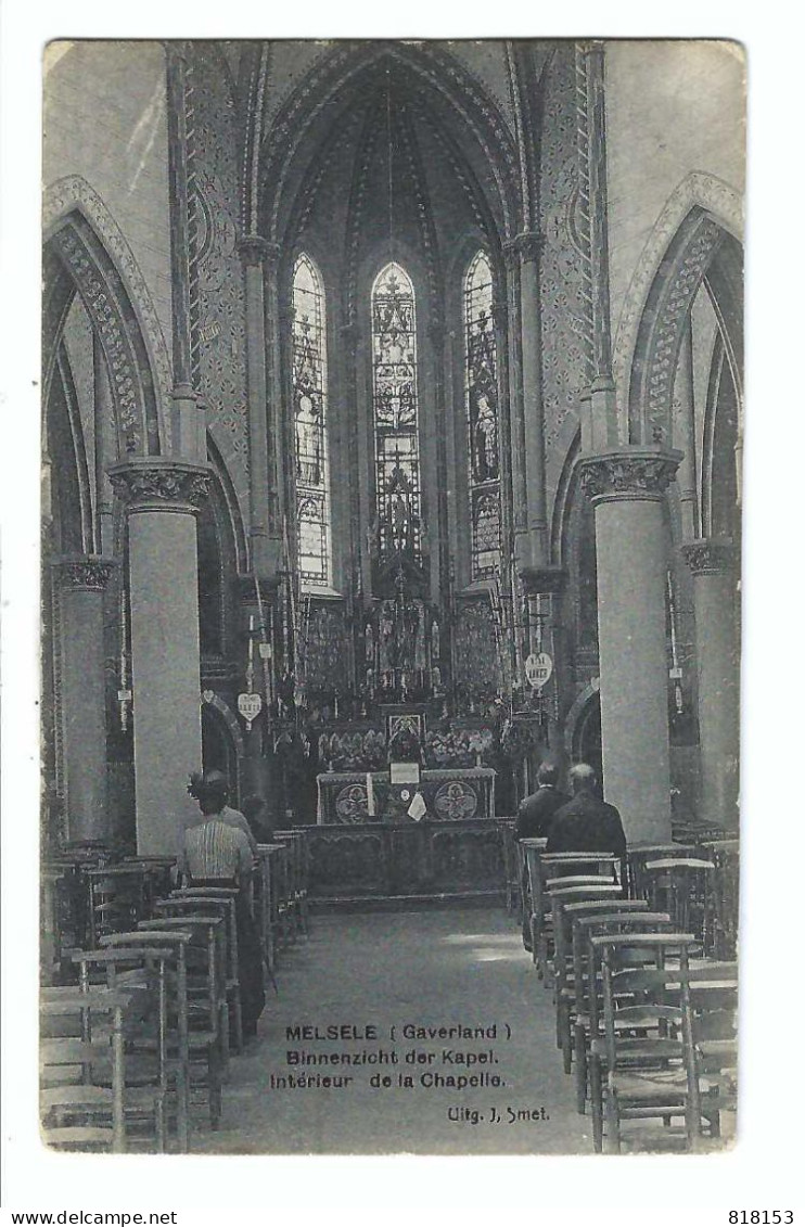 MELSELE  (Gaverland) Binnenzicht Der Kapel  1913 - Beveren-Waas