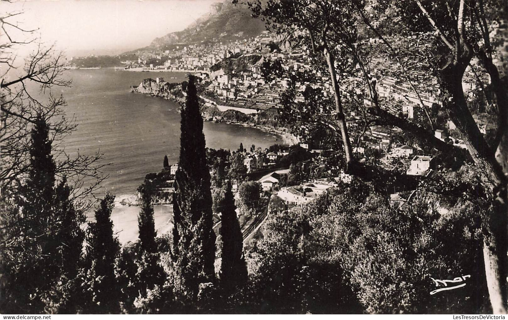 MONACO - La Côte D'Azur - La Principauté De Monaco - Principauté Vue De Roquebrune - Carte Postale - Multi-vues, Vues Panoramiques