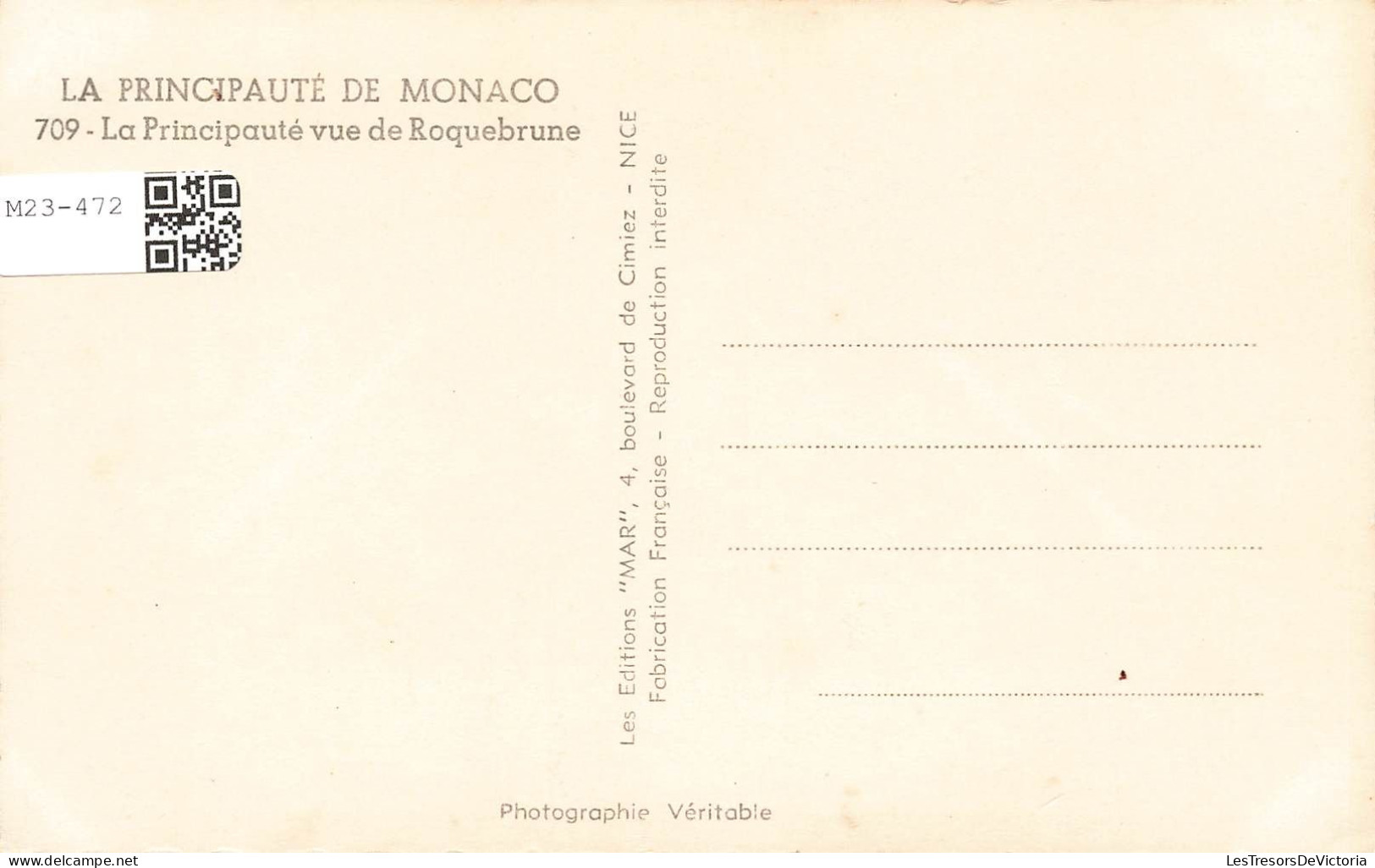MONACO - La Côte D'Azur - La Principauté De Monaco - Principauté Vue De Roquebrune - Carte Postale - Mehransichten, Panoramakarten