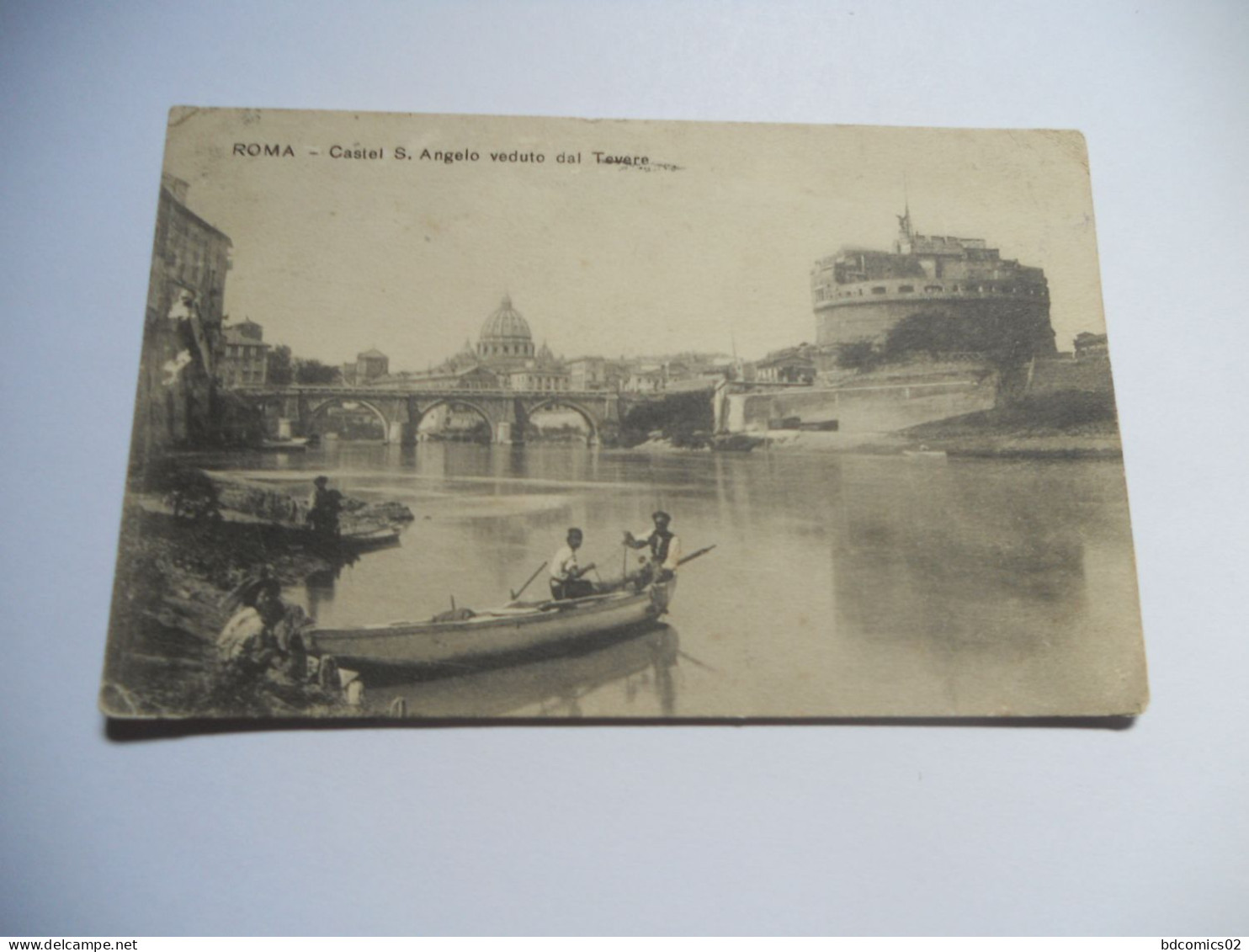 ITALIE  CARTE ANCIENNE EN NOIR ET BLANC DE 1912 ROMA CASTEL S ANGELO  VEDUTO DAL TEVERE  N°9937 - Castel Sant'Angelo