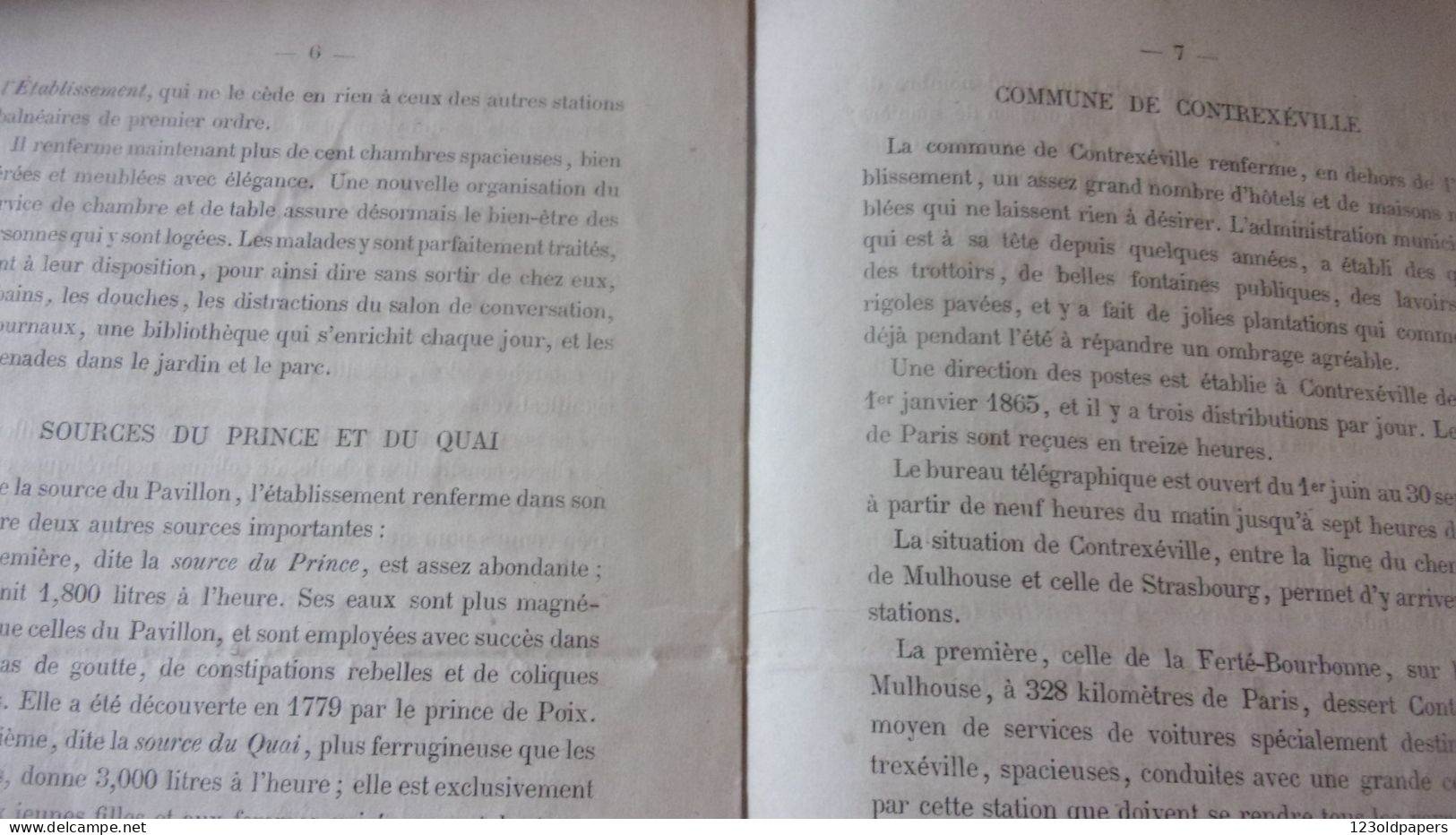 1865 NOTICE SUR EAUX MINERALES SOURCE DU PAVILLON CONTREXEVILLE ETABLISSEMENT  HYDROMINERAL HISTORIQUE .. - Lorraine - Vosges