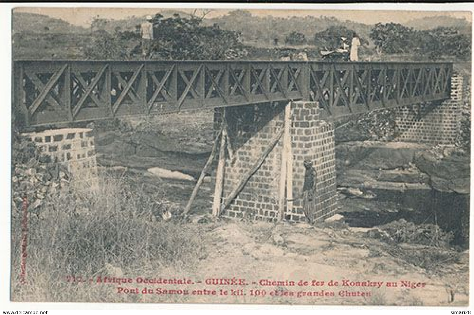 AFRIQUE OCCIDENTALE - GUINEE - N° 717 - CHEMIN DE FER DE KONAKRY AU NIGER PONT DU SAMOU ENTRE LE KIL. 100 ET LES GRANDES - Guinée Française