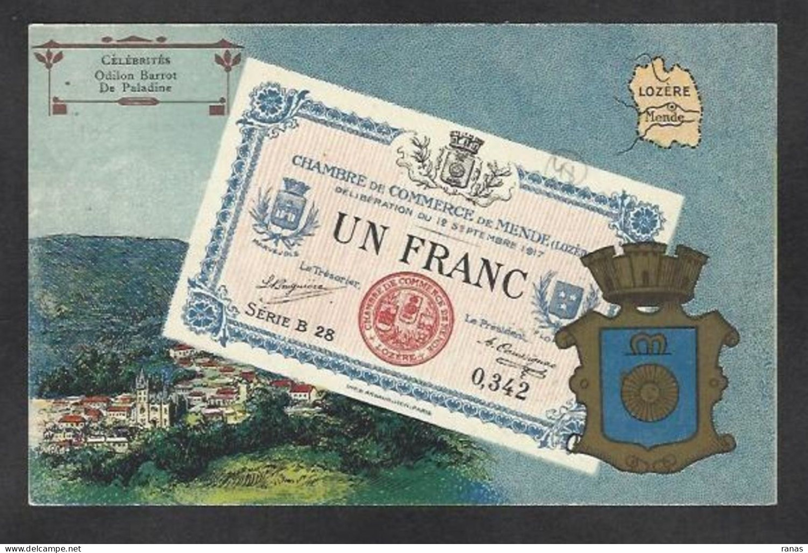 CPA Billet De Banque Banknote Non Circulé Lozère 48 Billet De Necessité - Münzen (Abb.)