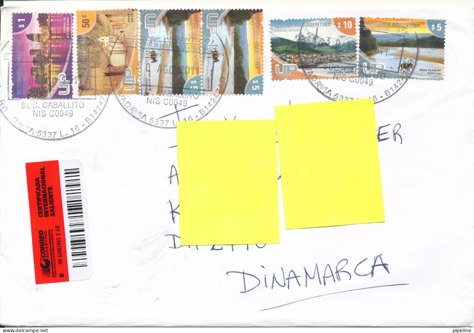 Argentina Cover Sent To Denmark 30-8-2011 Topic Stamps - Covers & Documents