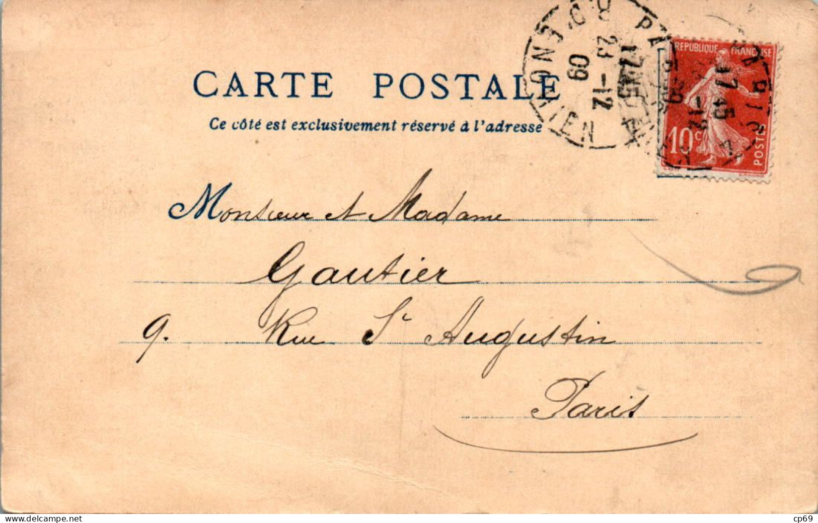 Albert Robida Le Vieux Paris Entrée Auberge Des Nations Dos Non Divisé Cpa Couleur Voyagée En 1909 En B.Etat - Robida