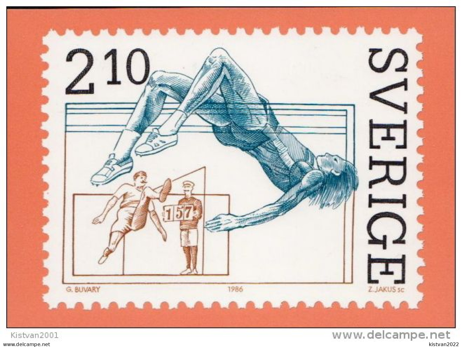 Sweden Sport Stamps On Postcards - Timbres (représentations)