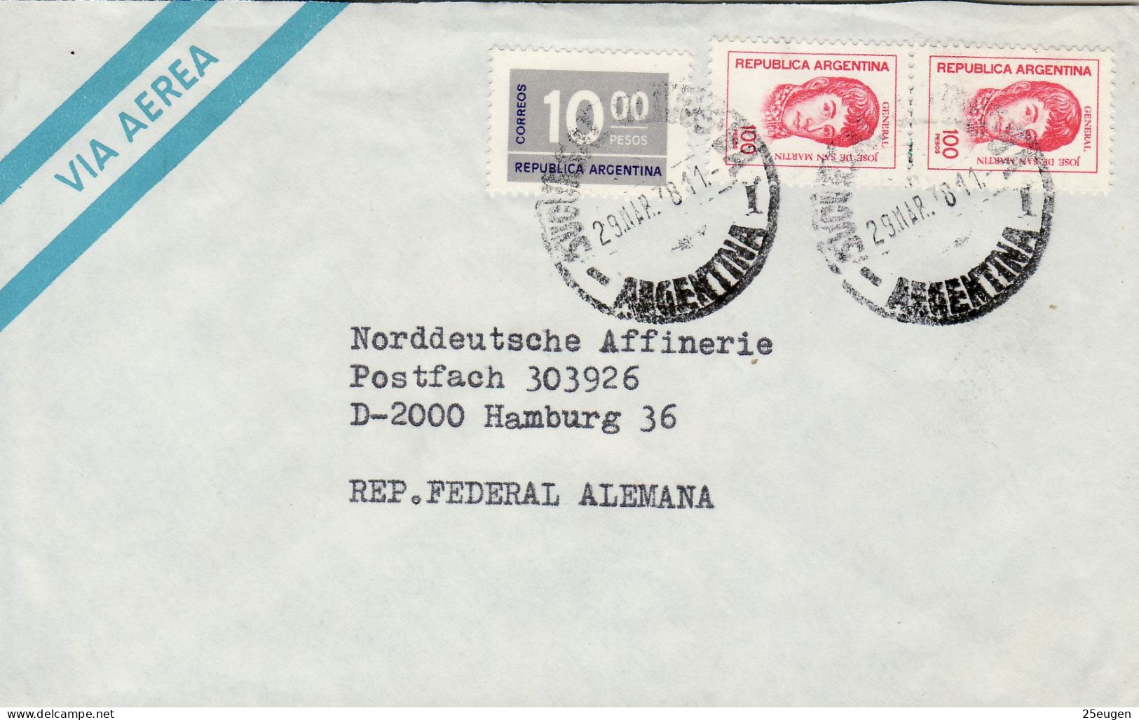 ARGENTINA 1973  AIRMAIL LETTER SENT FROM BUENOS AIRES TO HAMBURG - Covers & Documents