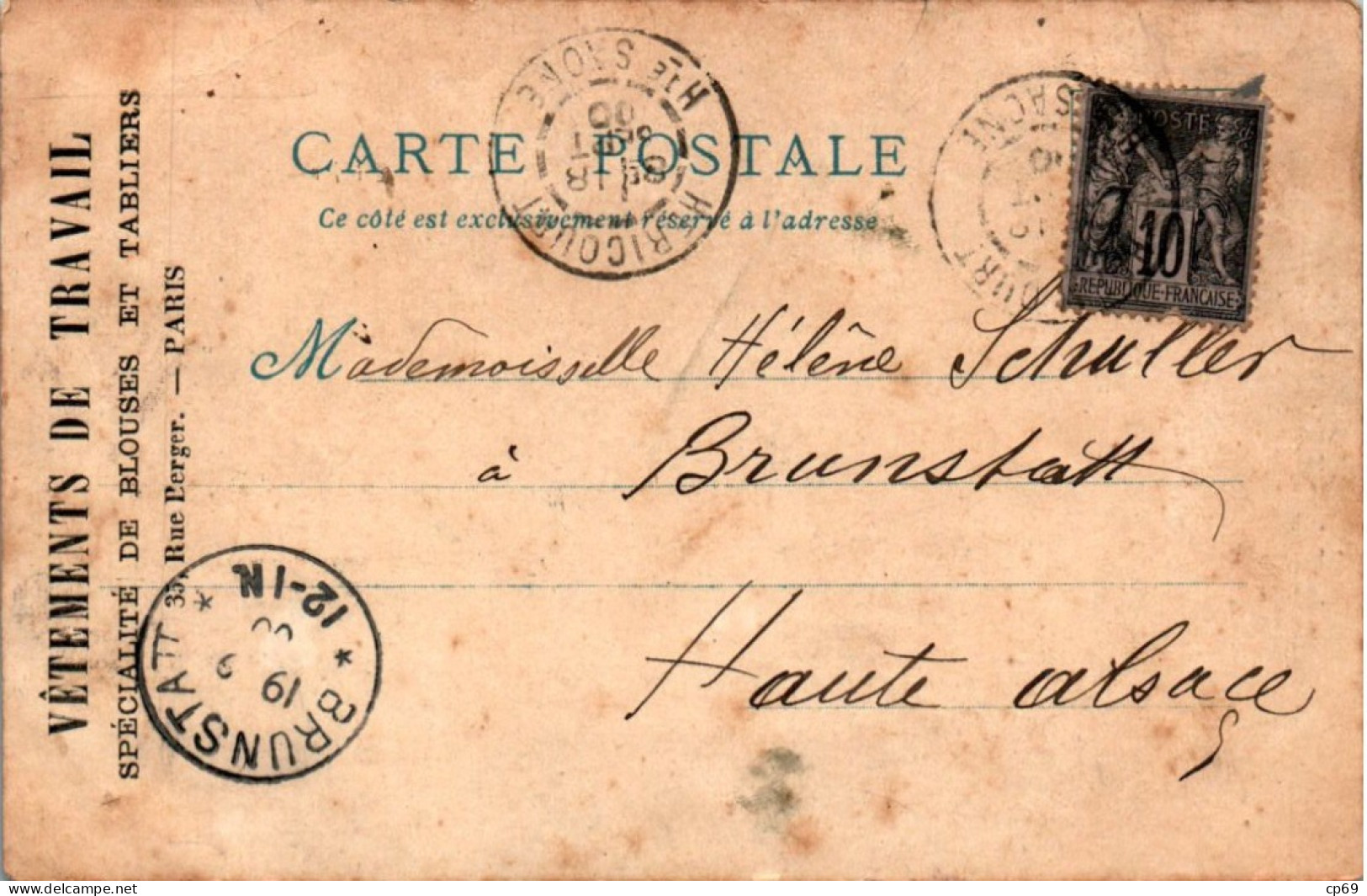 Albert Robida Le Vieux Paris Théâtre Des Vieilles Halles Dos Non Divisé Cpa Couleur Voyagée En 1900 En B.Etat - Robida