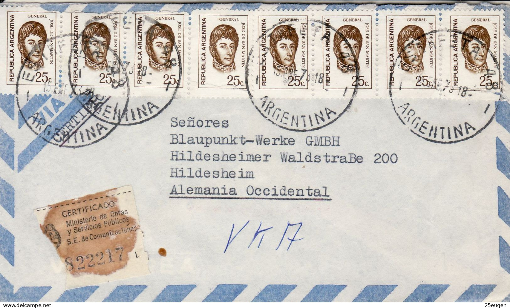 ARGENTINA 1973  AIRMAIL LETTER SENT FROM BUENOS AIRES TO HILDESHEIM - Covers & Documents
