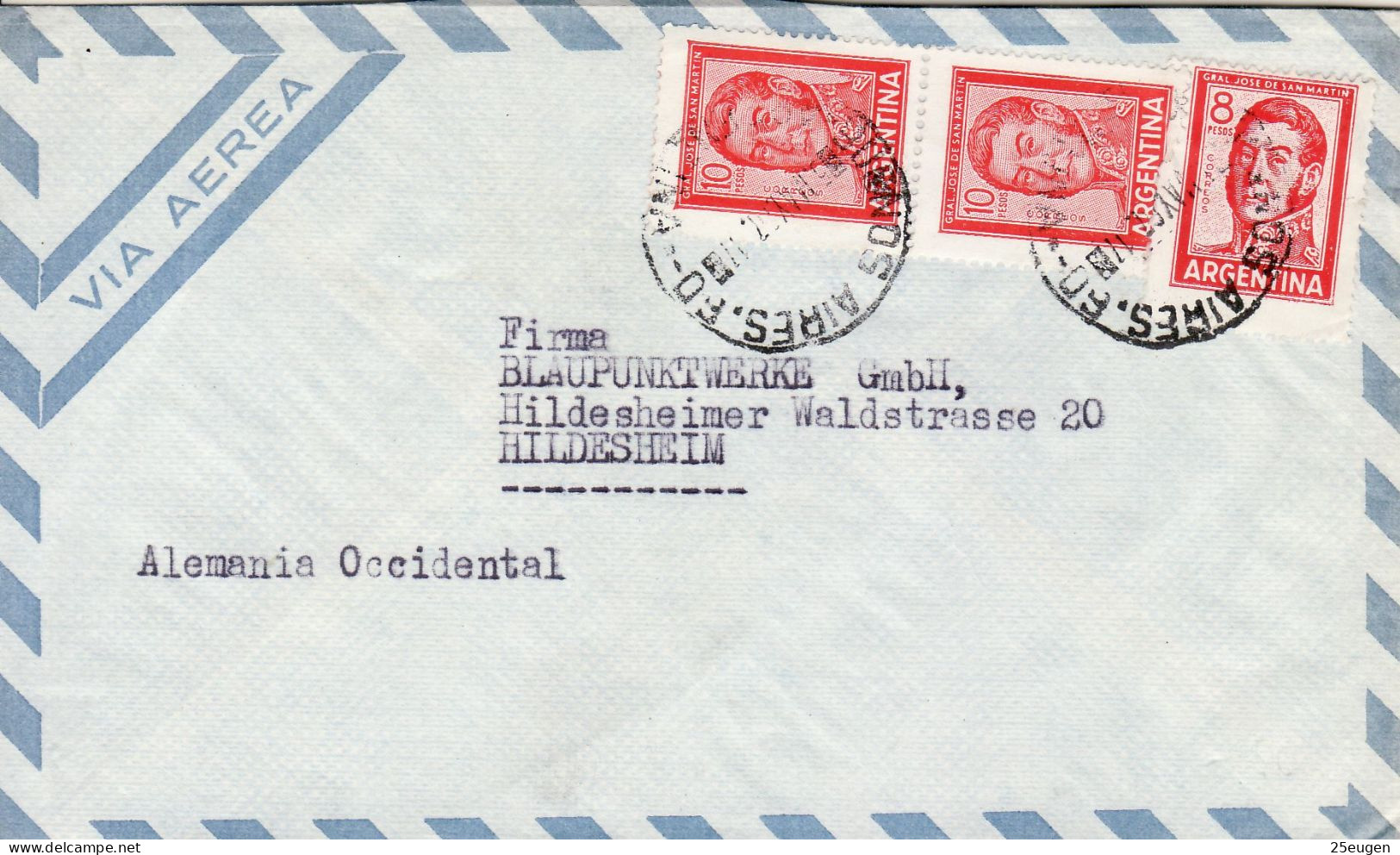 ARGENTINA 1967  AIRMAIL LETTER SENT FROM BUENOS AIRES TO HILDESHEIM - Covers & Documents