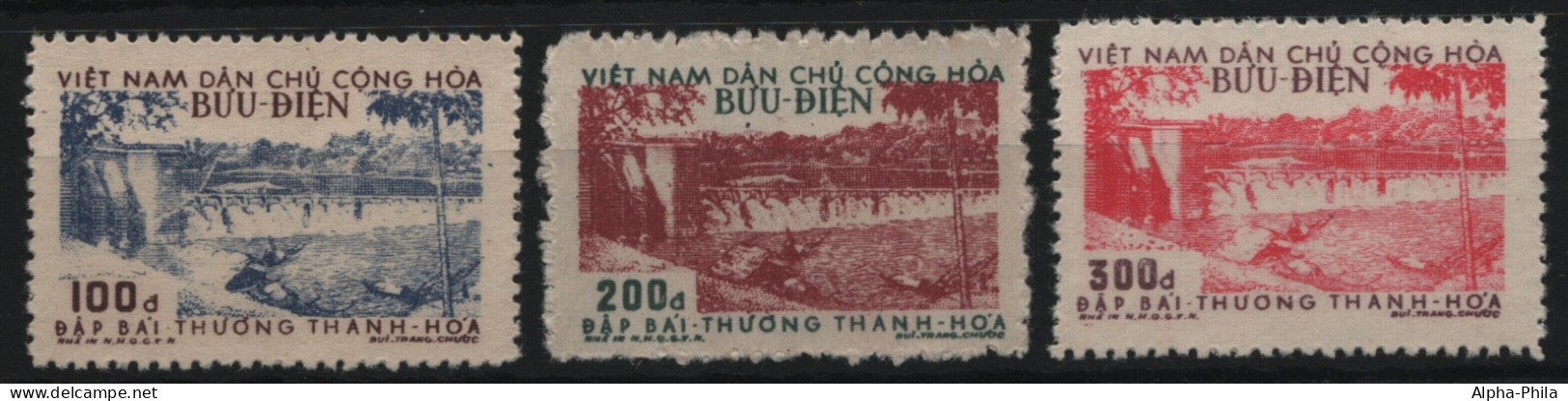 Vietnam 1956 - Mi-Nr. 50-52 (*) - Ohne Gummi Verausgabt - Staudamm - Viêt-Nam