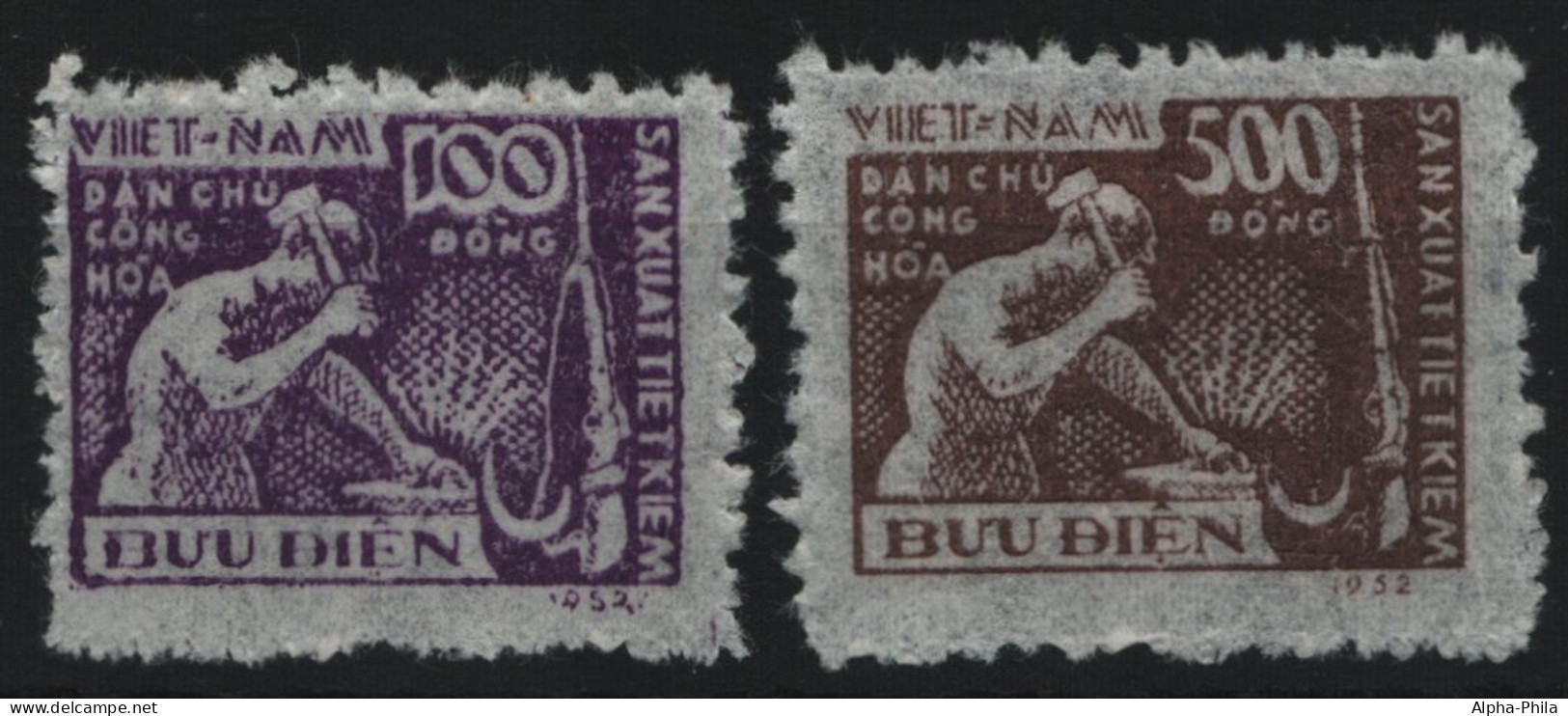 Vietnam 1953 - Mi-Nr. 7-8 (*) - Ohne Gummi Verausgabt - Produktionsförderung - Viêt-Nam