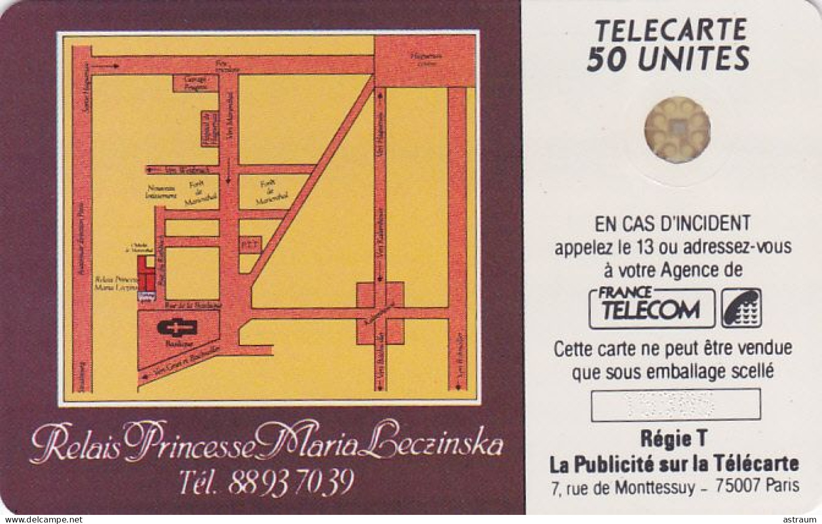 Telecarte Privée  D212 NEUVE -RELAIS PRINCESSE LECZINSKA - SC5ab - 1000 Ex - 50 Un - 1990 - Telefoonkaarten Voor Particulieren