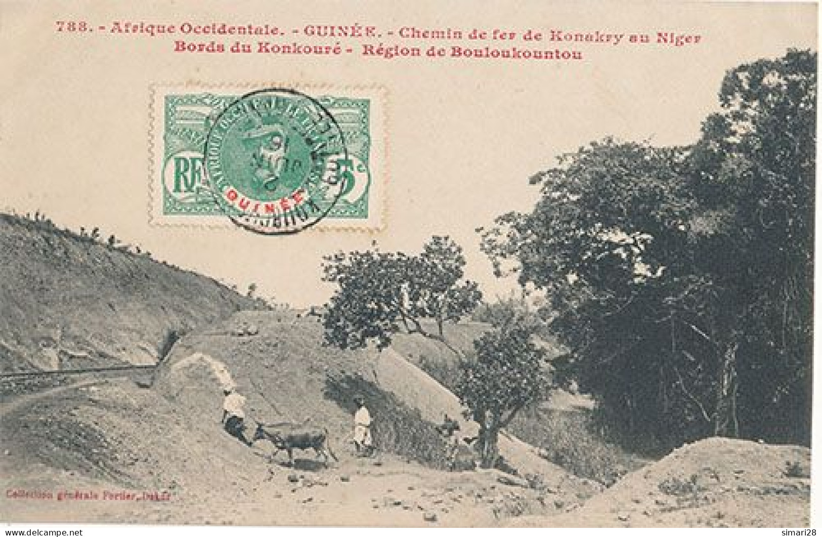 AFRIQUE OCCIDENTALE - GUINEE - N° 788 - CHEMIN DE FER DE KONAKRY AU NIGER BORDS DU KONKOURE REGION DE BO (CHEMIN DE FER) - Guinée Française