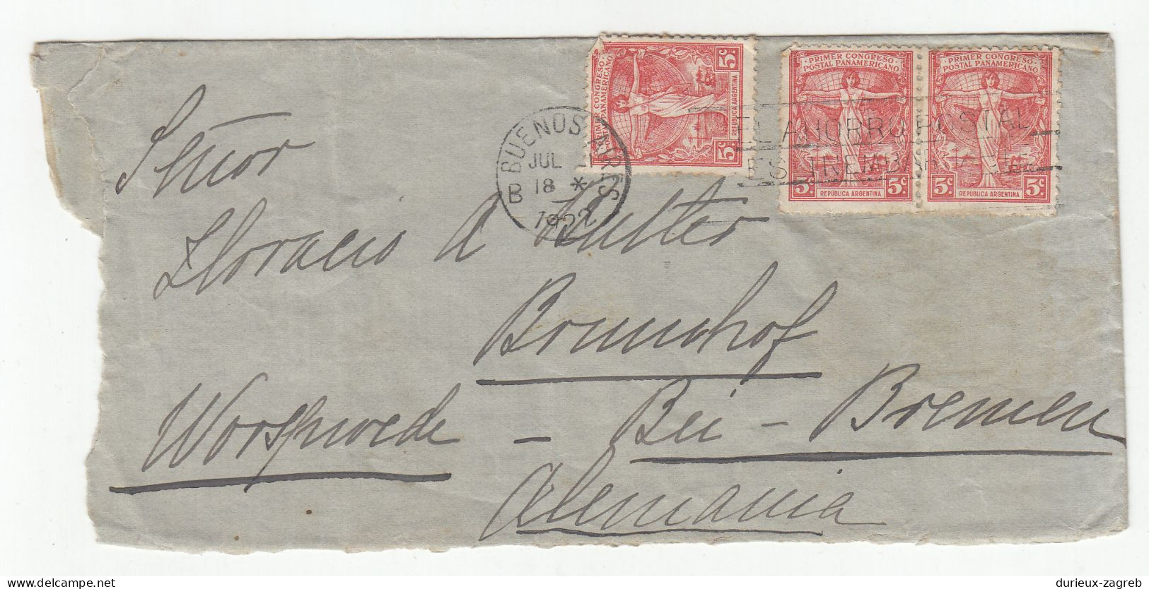 Argentina Letter Cover Posted 1922 To Germany B231120 - Briefe U. Dokumente