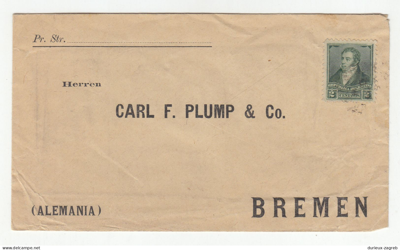 Ernesto Tornquist Y Cia Company Letter Cal F. Plump & Co. Bremen Reply Cover Posted? B231120 - Storia Postale