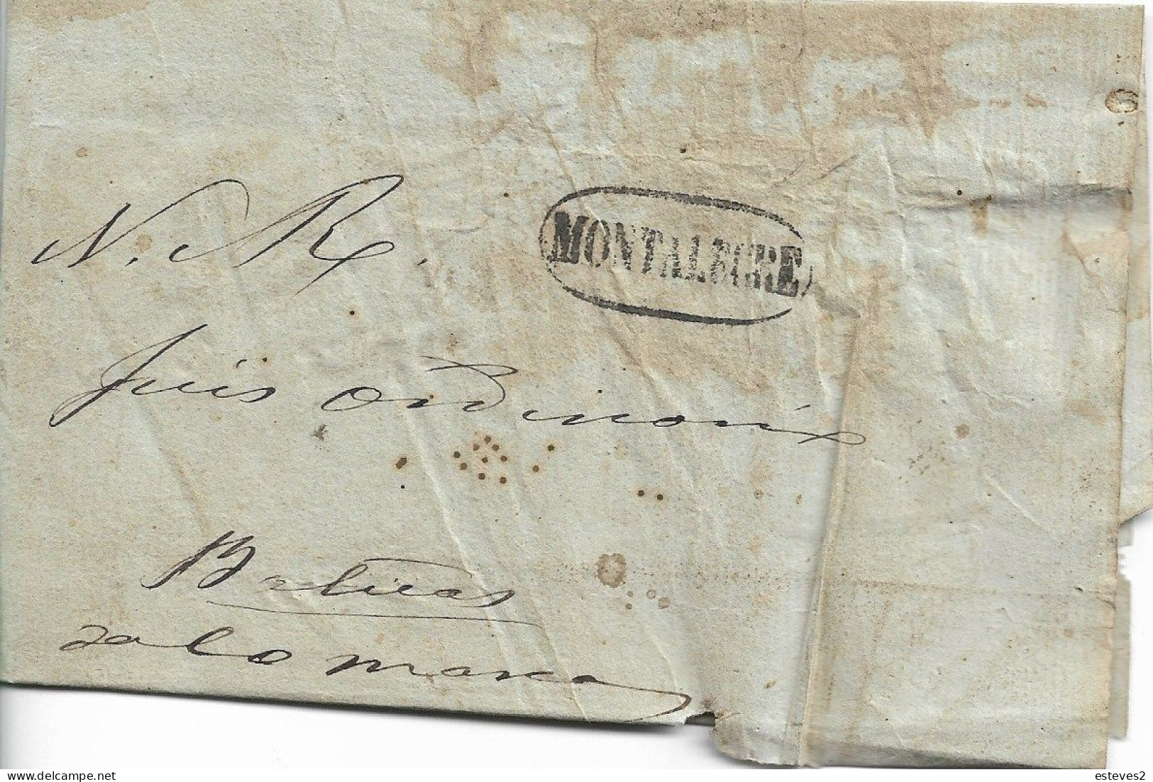 Portugal , Prephilately Period , Pre-philatelic , MONTALEGRE Postmark , To Boticas - ...-1853 Prephilately