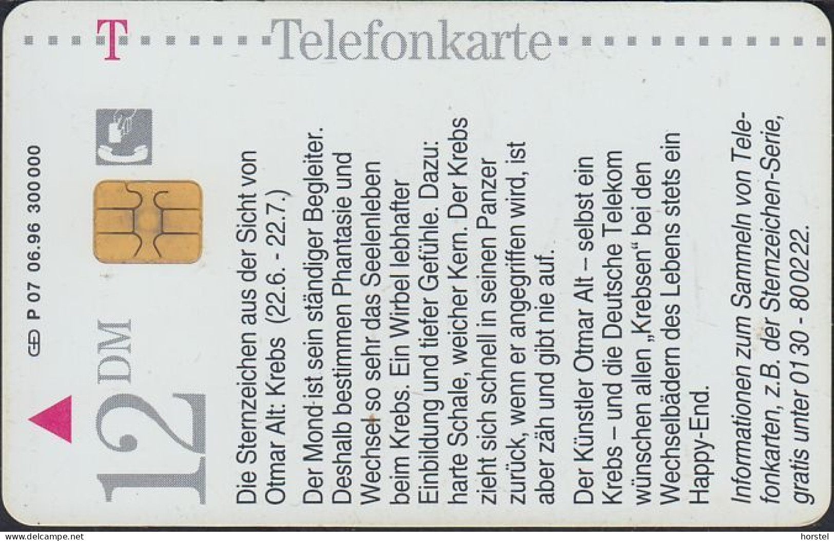 Germany P07/96 Otmar Alt - Horoskop DD:1606 - P & PD-Series: Schalterkarten Der Dt. Telekom