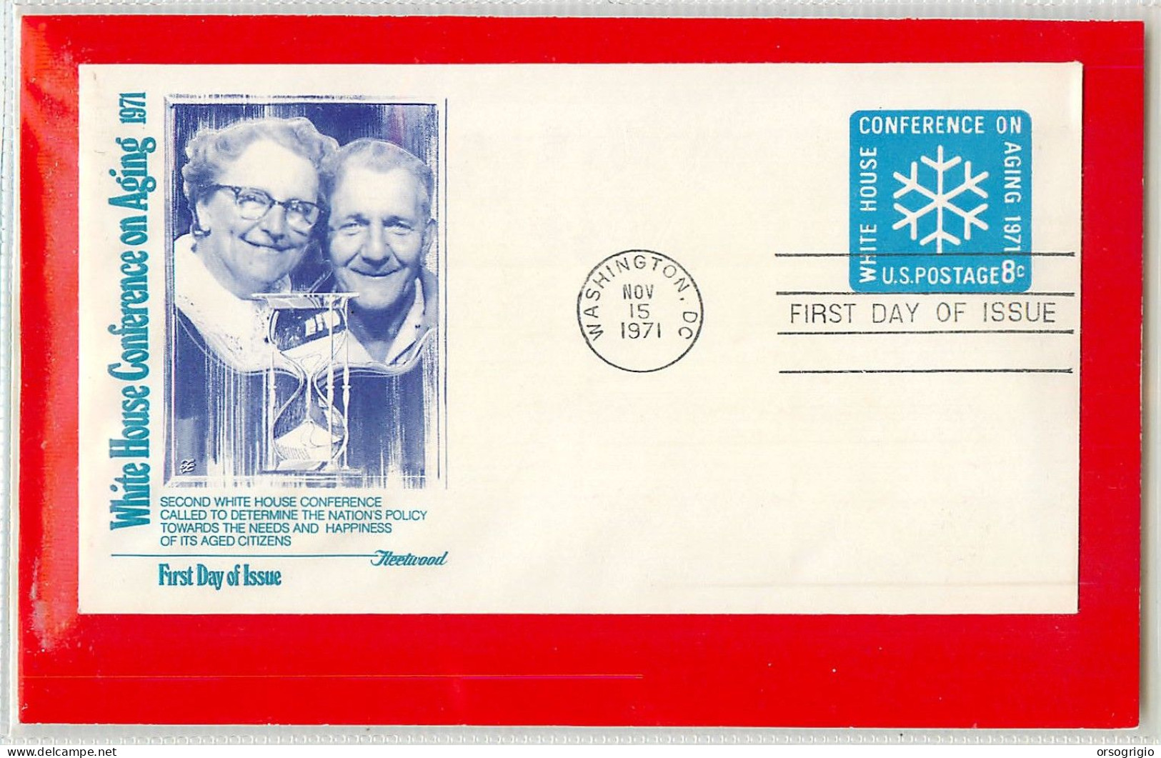 USA - Intero Postale - Ganzsachen - Stationery -  US POSTAGE  8c. -  White House Conference Aging - CLESSIDRA - Uhrmacherei