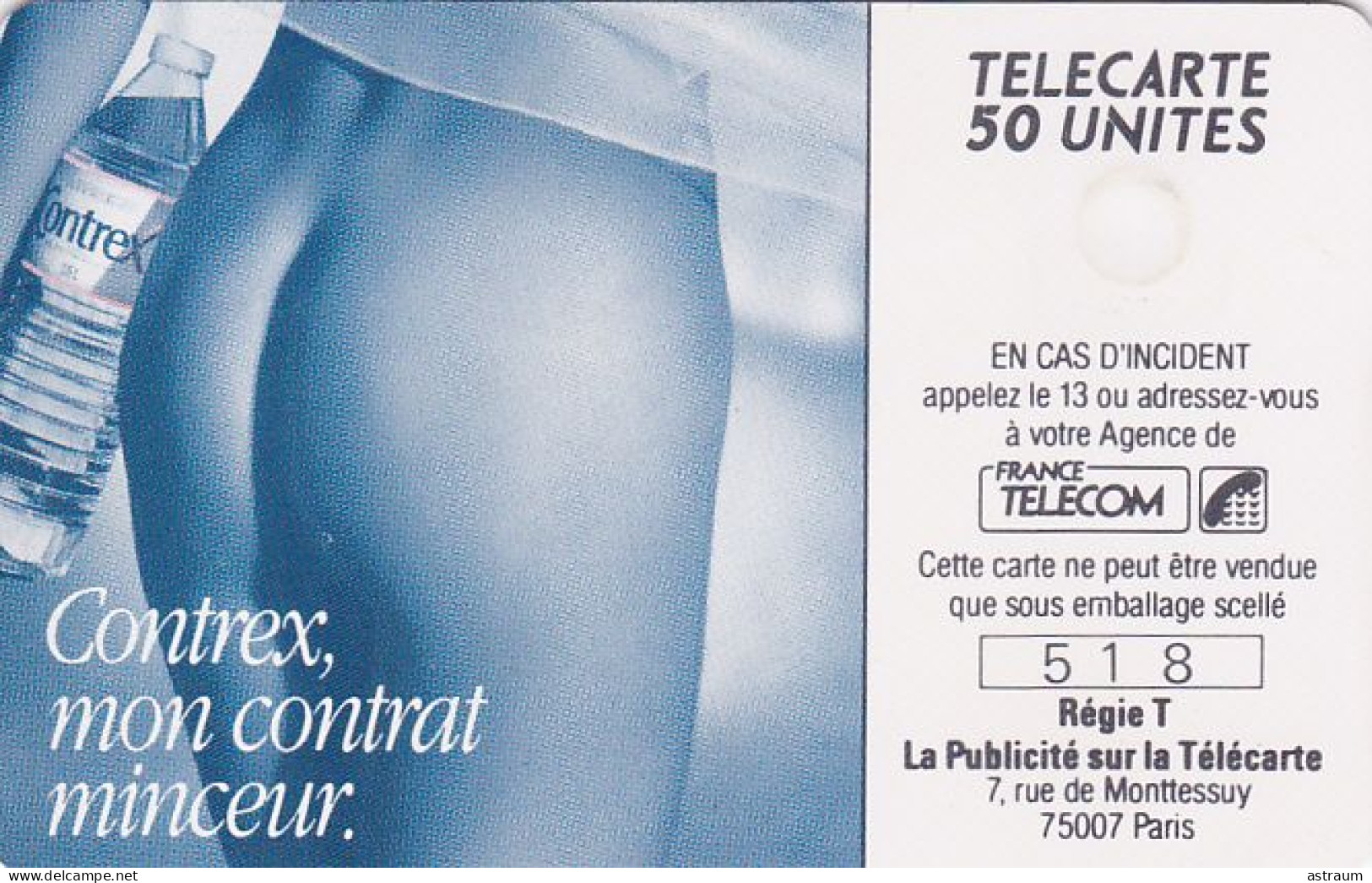 Telecarte Privée D351 NEUVE  - Contrex Contrat Minceur - Gem- 1000 Ex - 50 Un - 1990 - Privat