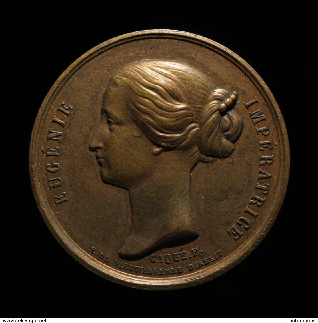 France, Eugénie Impératrice - Fête De 15 Août 1853, Médaille, 1853, TTB+ (EF) - Monarquía / Nobleza