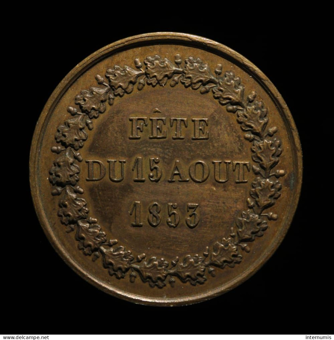 France, Eugénie Impératrice - Fête De 15 Août 1853, Médaille, 1853, TTB+ (EF) - Monarquía / Nobleza