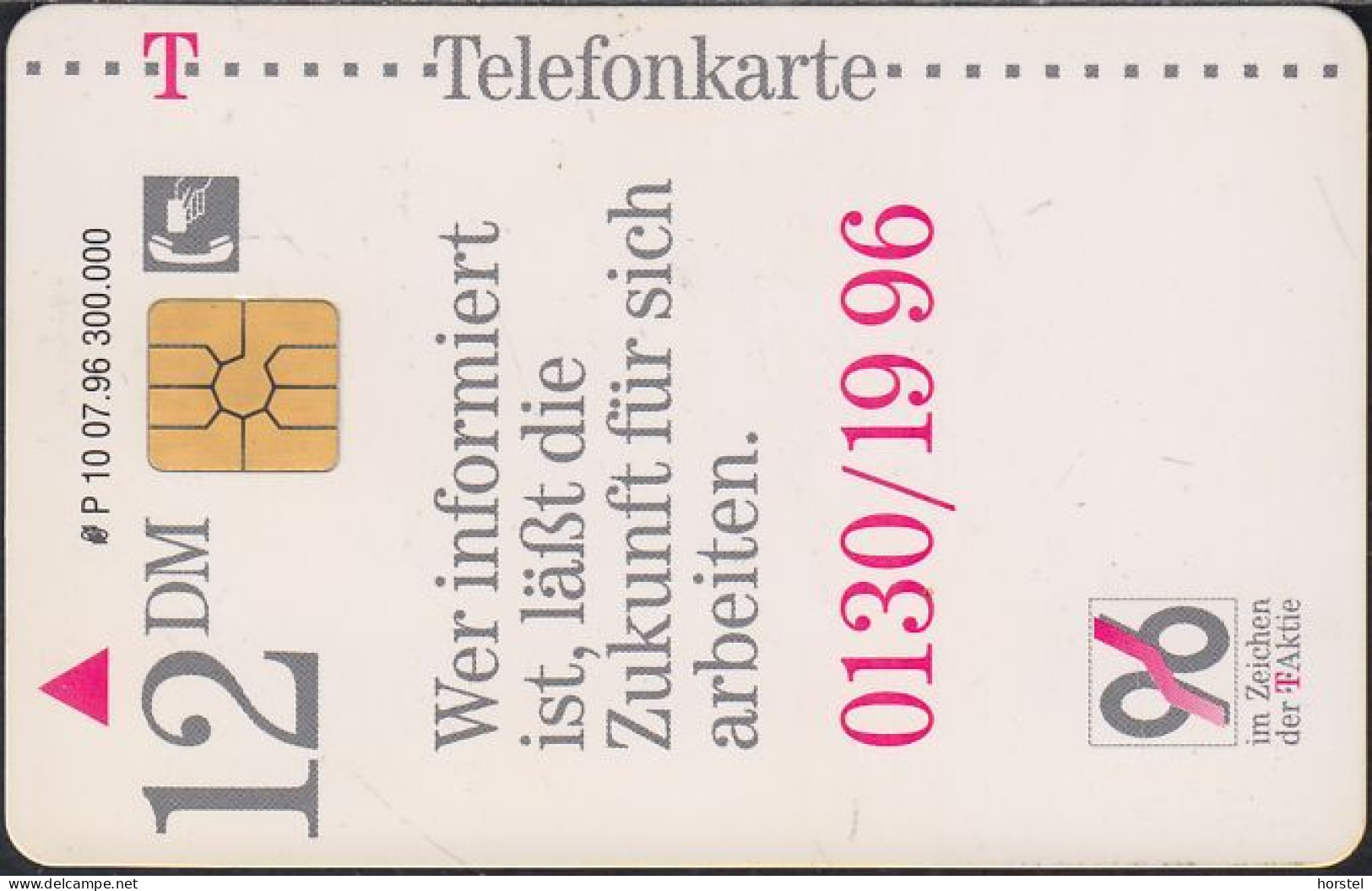 Germany P10/96 T-Aktie - Arbeiter - P & PD-Series: Schalterkarten Der Dt. Telekom