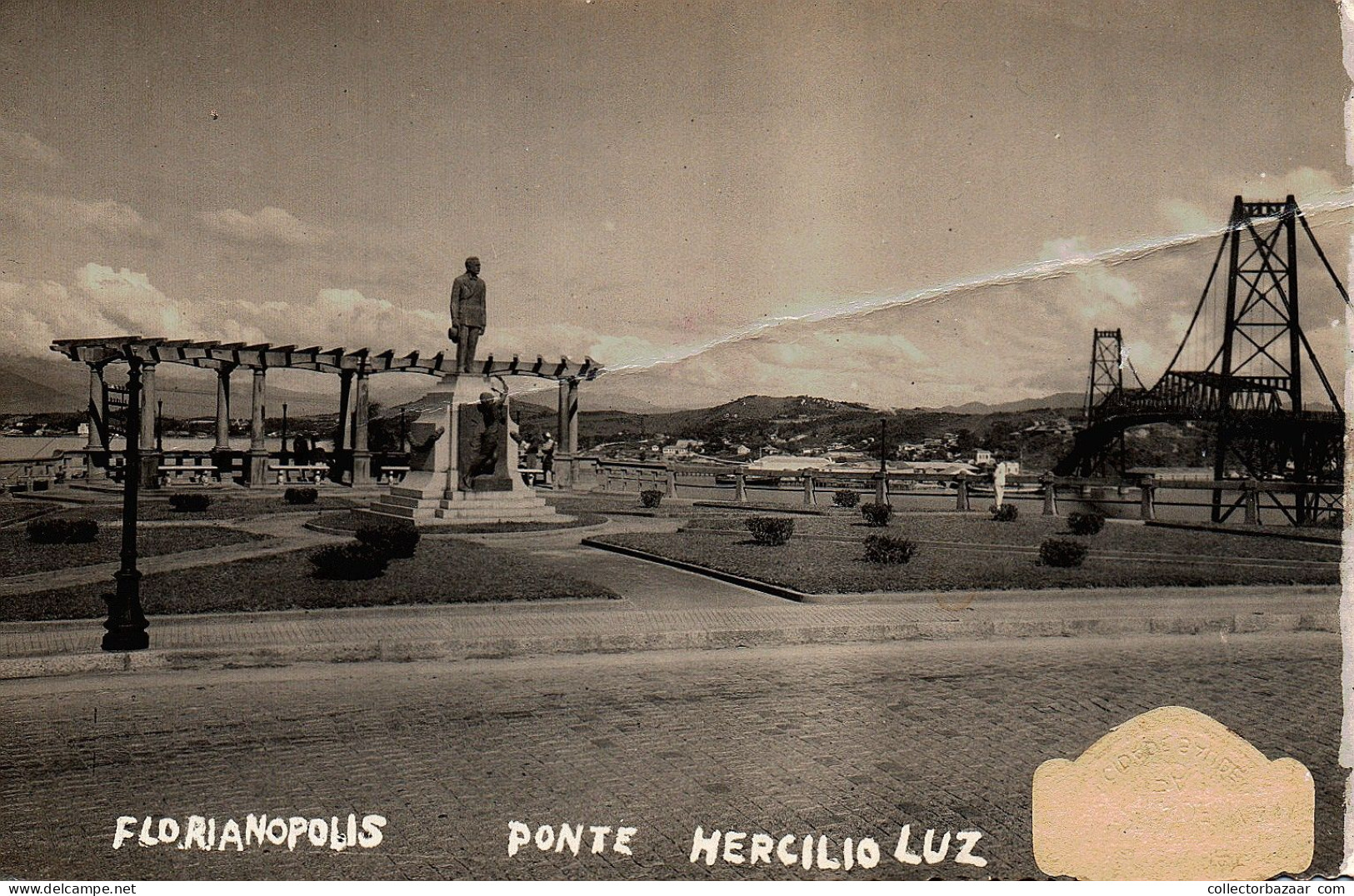 Florianopolis Ponte Hercilio Luz Real Photo Postcard Very Old - Florianópolis