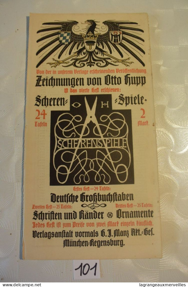 C101 MUNCHENER KALENDER 1917 German Pulp Paper Otto Hupp WW1 WW2 - Tamaño Grande : 1901-20