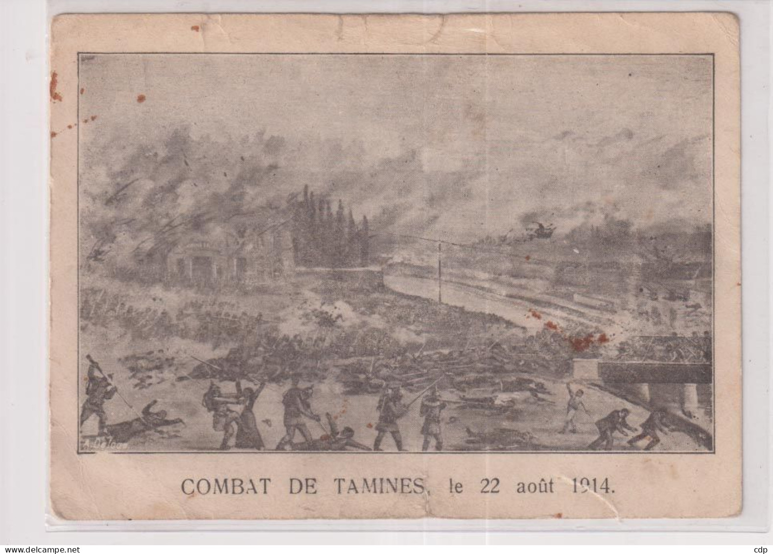 Gravure Combat De Tamines  1914 - Sambreville