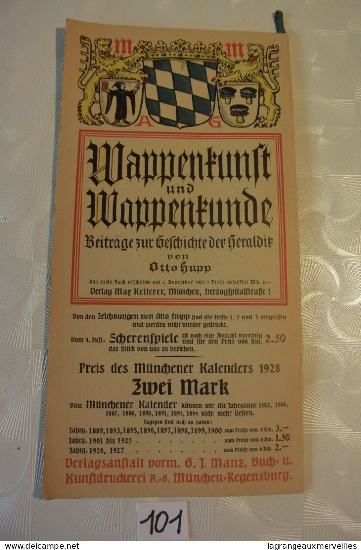 C101 MUNCHENER KALENDER 1928 German Pulp Paper Otto Hupp WW1 WW2 - Grand Format : 1921-40
