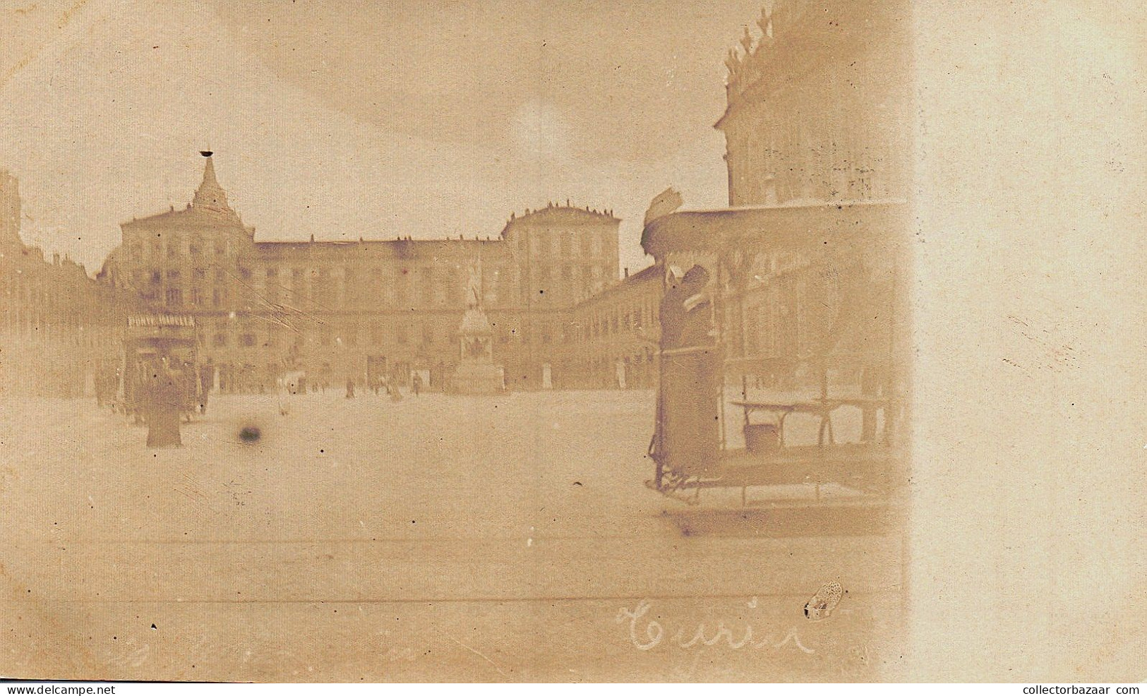 Turin Unique Real Photo Postcard From Amateur Showing Horse Tramway ! - Transports