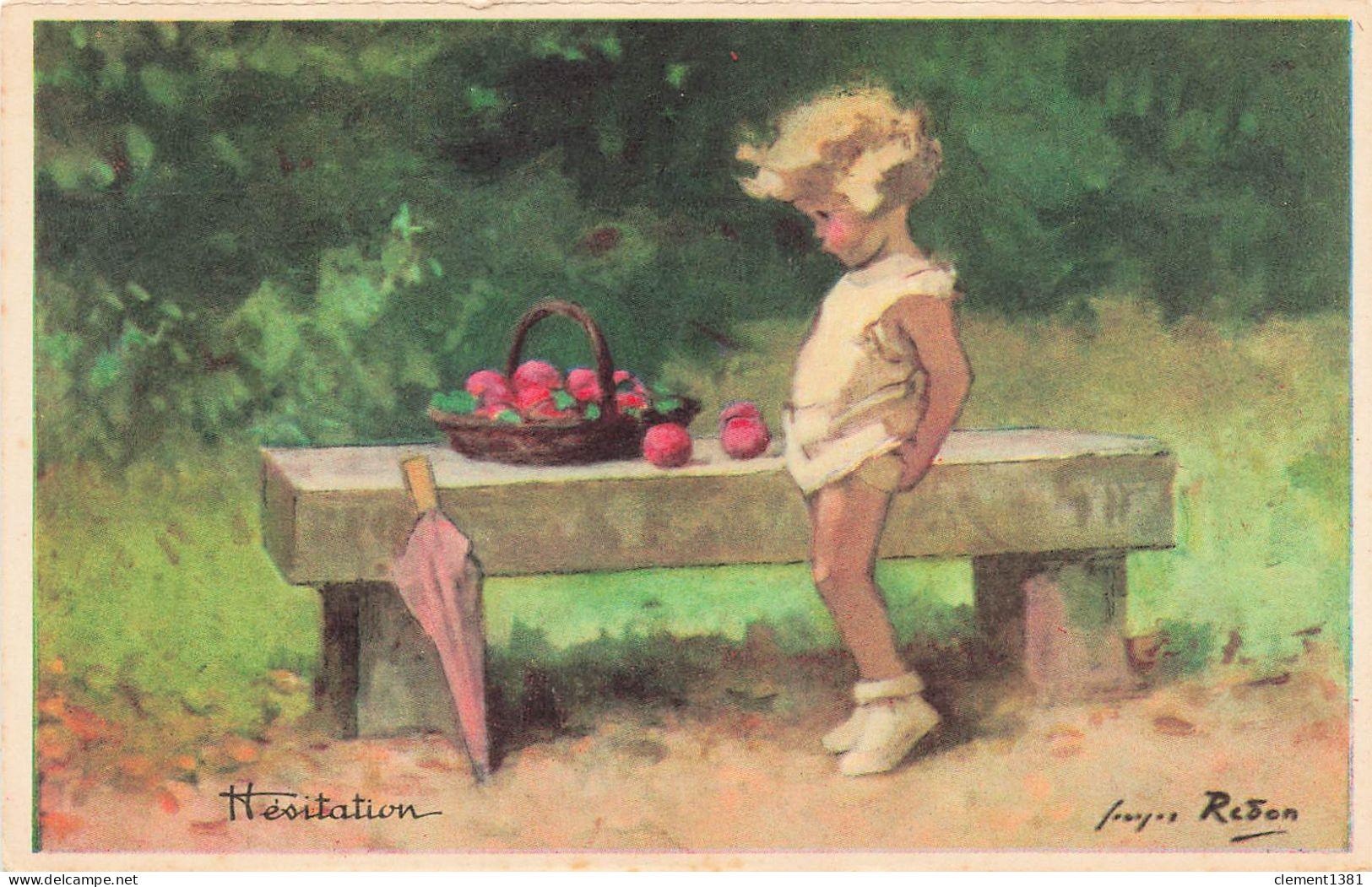 Illustrateur Illustration Redon Hesitation N°1 Serie 1939 - Redon