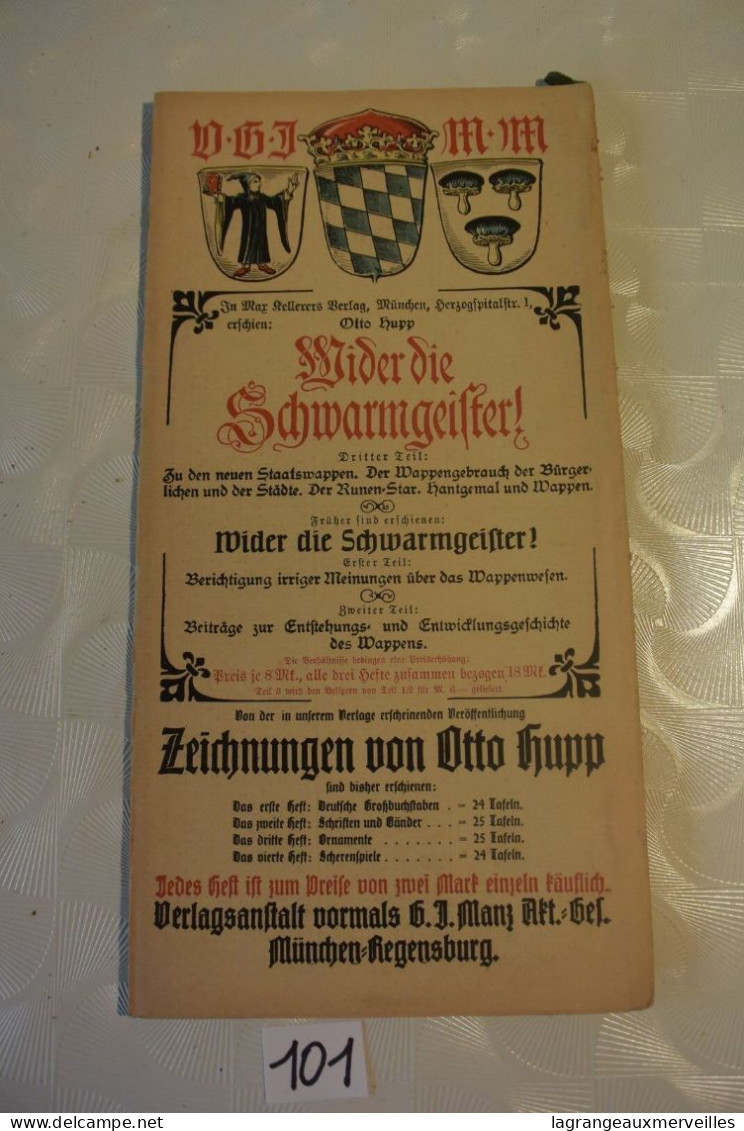 C101 MUNCHENER KALENDER 1920 German Pulp Paper Otto Hupp WW1 WW2 - Tamaño Grande : 1901-20